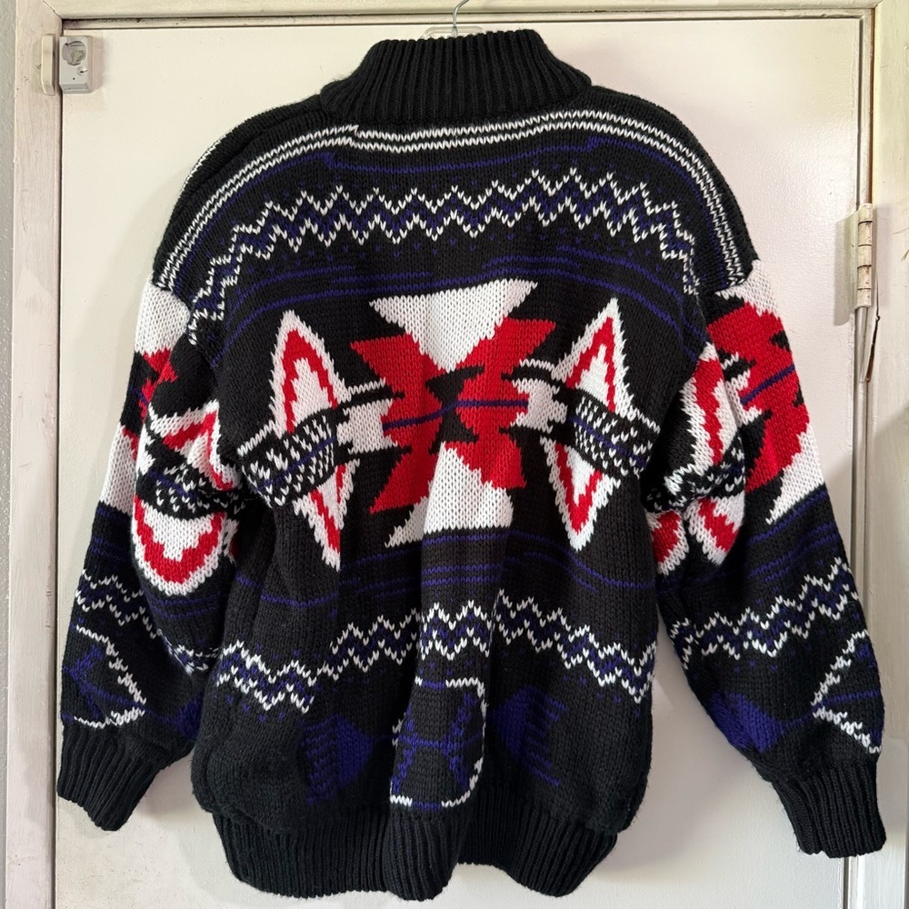 Vintage Y2K Southwest Print Chunky Knit Cardigan - Picture 2 of 12
